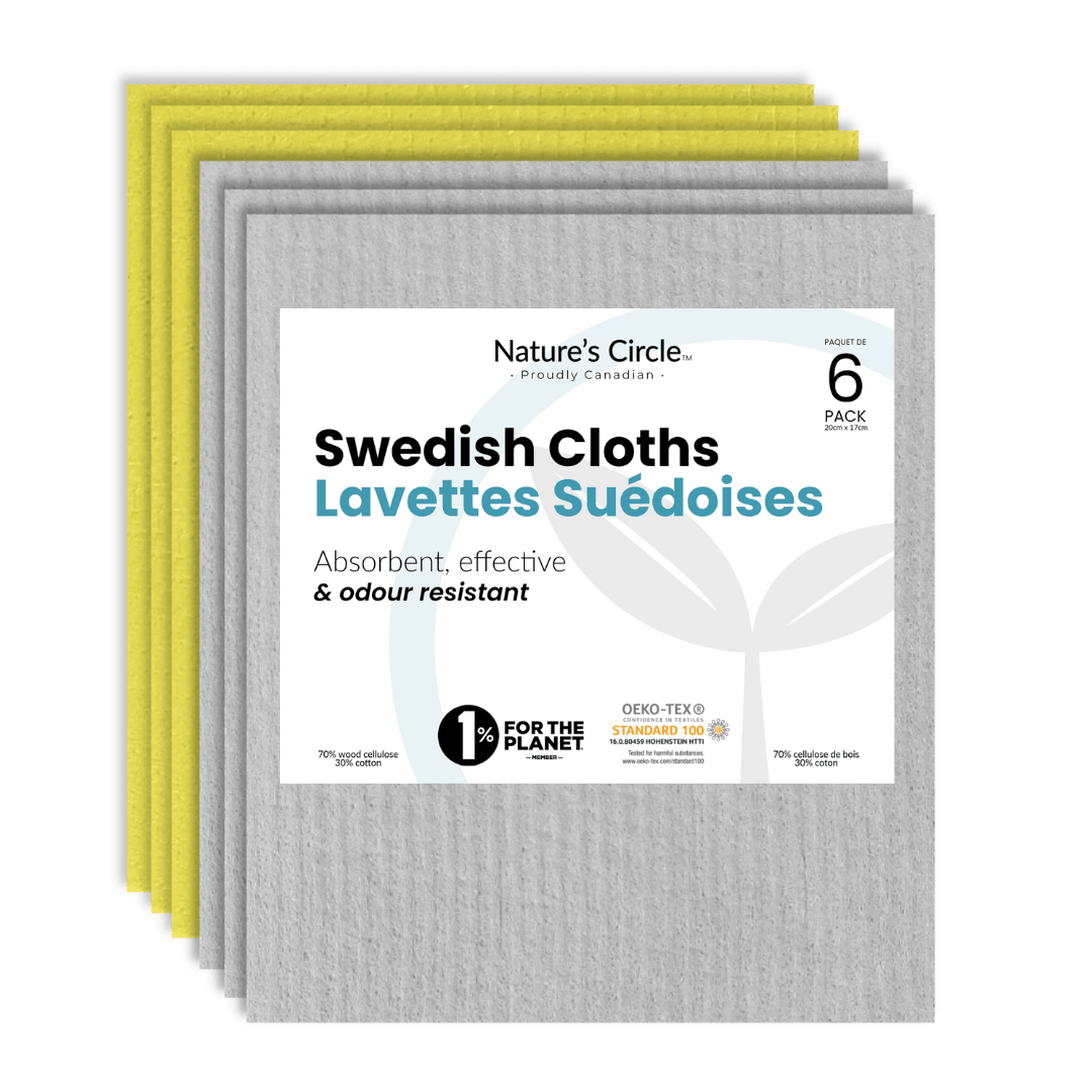 Swedish Dishcloths (Grey & Yellow | 6-Pack) - Nature's Circle