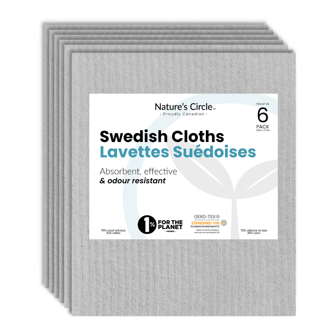 Swedish Dishcloths by Nature&#39;s Circle (Grey| 6-Pack) - Nature&#39;s Circle