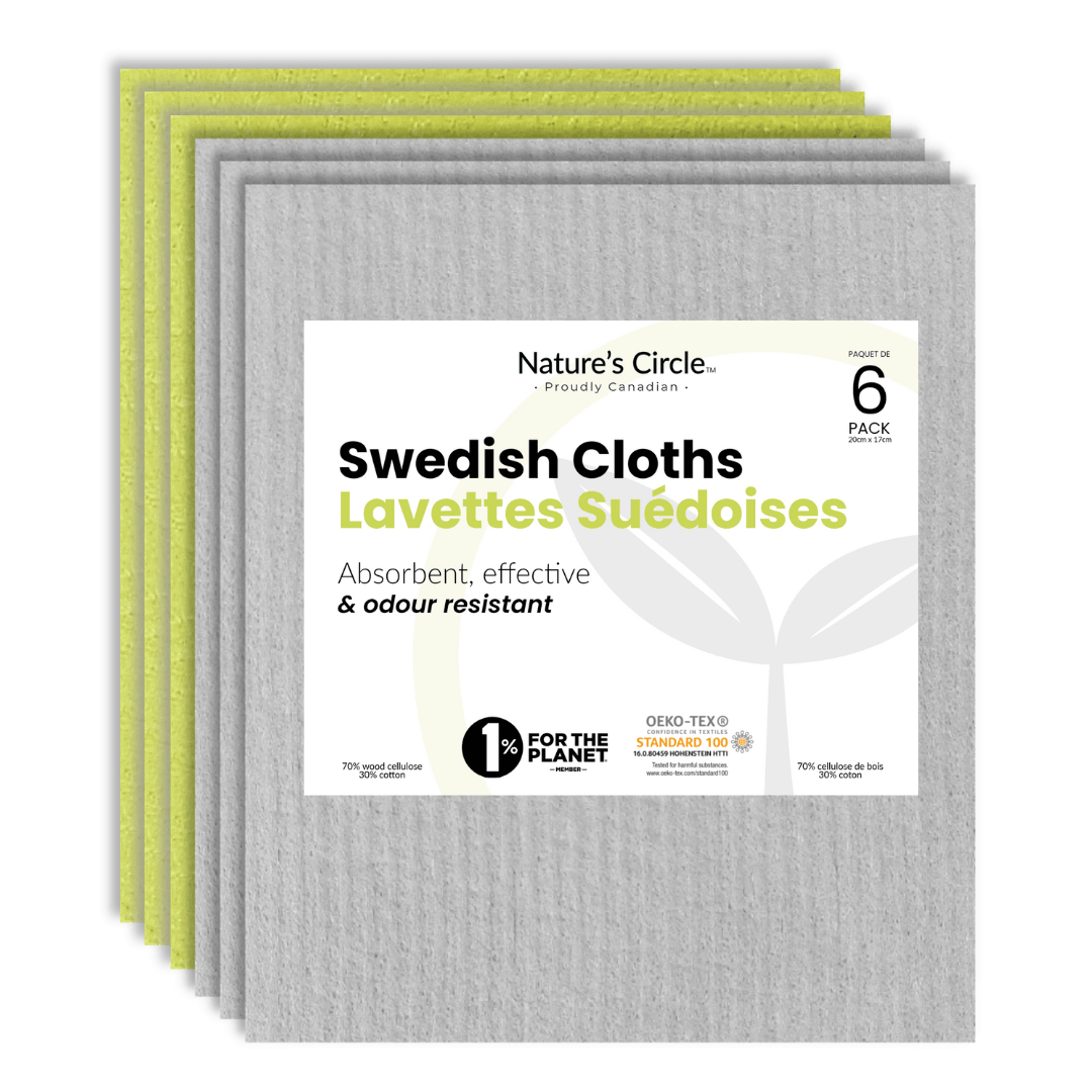 Swedish Dishcloths (Grey & Apple | 6-Pack) - Nature's Circle