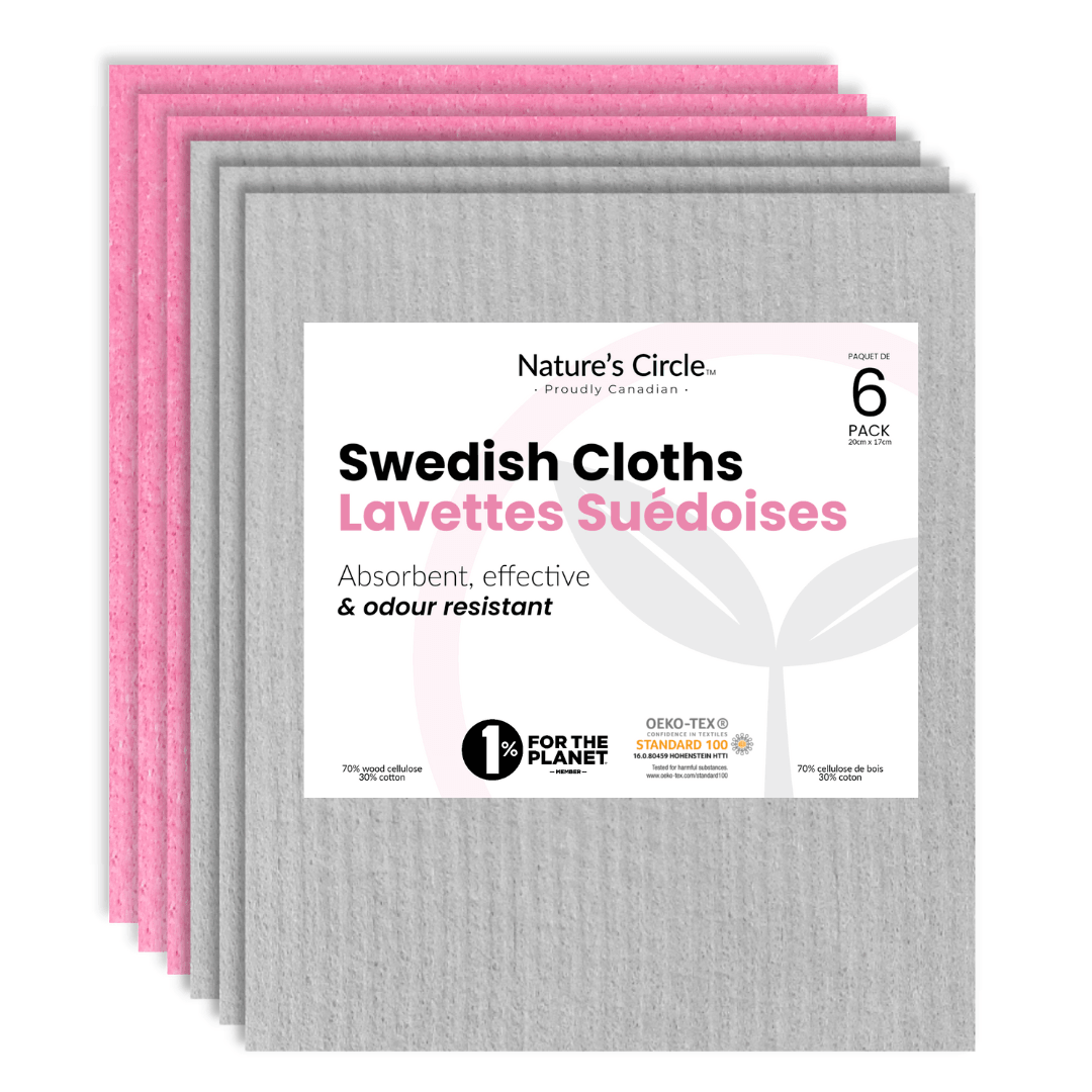 Swedish Dishcloths (Grey &amp; Pink | 6-Pack) - Nature&#39;s Circle